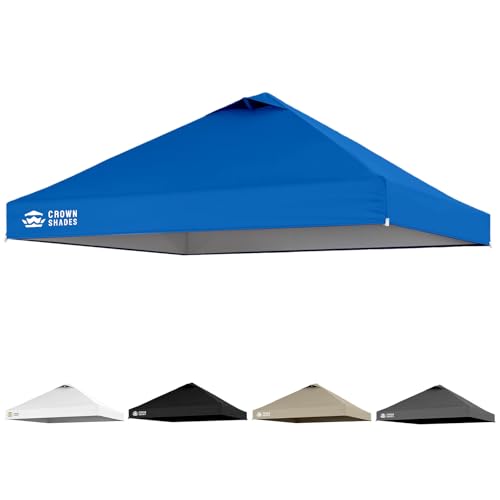 Crown Shades 10x10 Canopy Replacement Top - Only Compatible with Crown Shades RM100H Series, Silver Coated with Air Vent, Blue (Top Only)