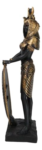 Estatua Isis negra y dorada de resina 10.5 pulg miniatura 4