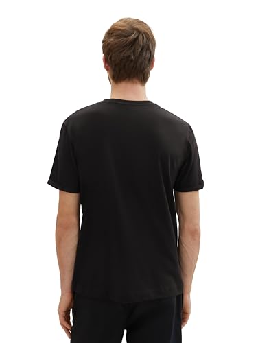 Tom Tailor Herren Basic T-Shirt aus Baumwolle im Tripple-Pack,29999 - Black, M – Ansicht 4