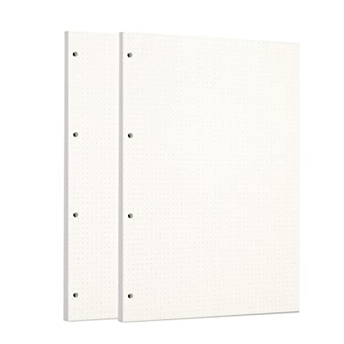 Image of Zelten Loose Leaf Punched Paper Refills Paper for 6 Hole Binder Personal Organizer Diary Notebook Refillable Planner (Dotted,A4 /4 Hole)