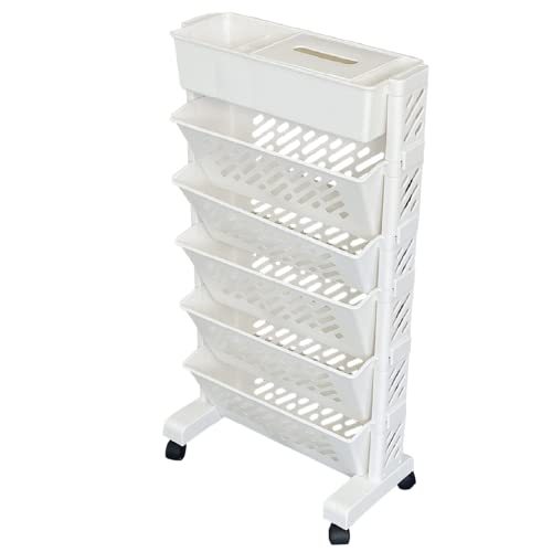Apbats 6 Tier Book Rack Storage Bookshelf, Removable Movable Unique Bookcase, Utility Organizer White Bookshelves For Kids Children Students Study In Bedroom Living Room Home School #TOP30