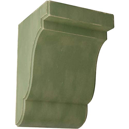 5 1/4"W x 5"D x 7 1/2"H Bedford Wood Vintage Decor Bracket, Restoration Green