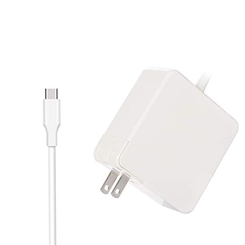 61W USB C AC Adapter Replacement Power Charger Compatible with Mac Book Pro 13 inch Lenovo Yoga HP Spectre Laptop Charger USB Type C Cable(6ft) White