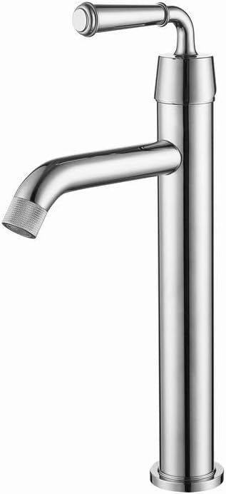 XMKT Rose Gold Tall Brass Single Lever Bathroom Basin Faucet: Hot and Cold Water Mixer Tap For Sink(F)