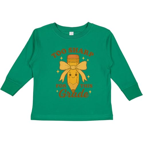 inktastic Too Sharp for This Grade Pencil Cartoon Toddler Long Sleeve T-Shirt