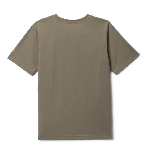 Columbia Youth La Poudre Pass Short Sleeve T-Shirt, Stone Green/Furry Friend, X-Large