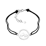 Sofia Milani - Pulsera de Tela para Mujeres - Colgante de Círculo en Plata de Ley 925 - B0351