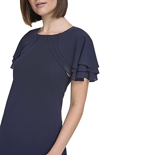 Jessica Howard Women's Flutter Sleeve Mini Sheath Boat Neck Dress4