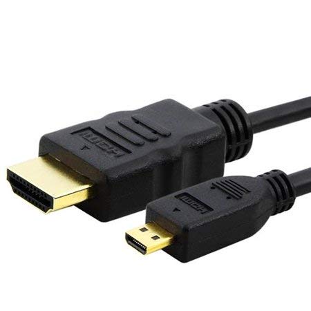 Image secondaire de Câble micro HDMI haute vitesse (type D) vers HDMI (type A) – Câble pour connecter des caméras Tesco Hudl 1 et HUDL 2 à un téléviseur