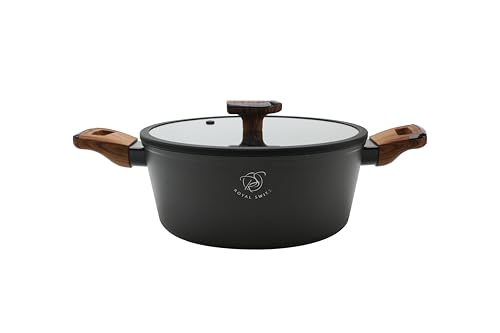 Royal Swiss® Cookware Set 10 Pieces – Pots & Pans with Removable Handles, Marble Non-Stick Coating Without PFAS, Compatible with Induction, Gas, Electric and Oven - Image 6