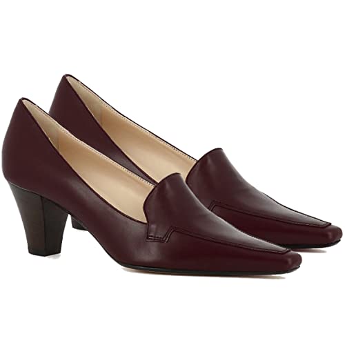 Image of LEHOOR Women Vintage Chunky Block Heel Pumps Shoes Square Pointed Toe Slip On Formal Office Work Business Loafers Shoes Suede Snakeskin Cone Heel Oxford Shoe Ladies Professional Chic Fall 4-11 M US