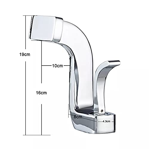 Robinet de salle de bain en laiton chromé pour vasque moderne - 3
