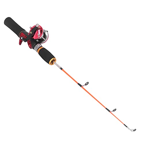 Hibeauty 56cm Ice Fishing Rod Reel Combo, Ice Fishing Set with Le and Hook Storage Box, for Outdo Enthusiasts