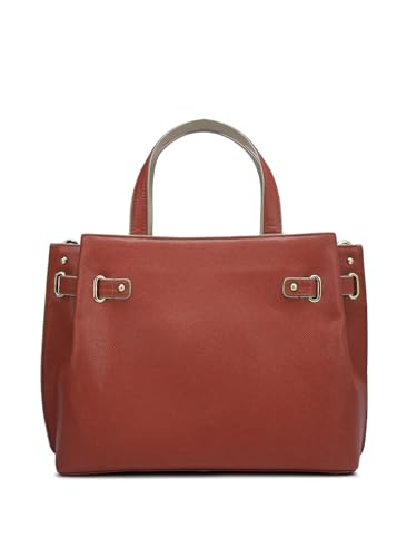 Image of Da Milano Leather Satchel Bag for Women - Brown