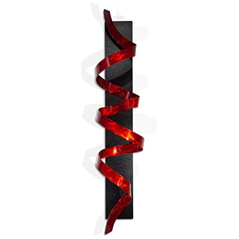 Statements2000 Abstract Modern 3D Metal Wall Sculpture by Jon Allen, Black/Red, 46" x 11" x 13.5" - Black Knight Red Cover