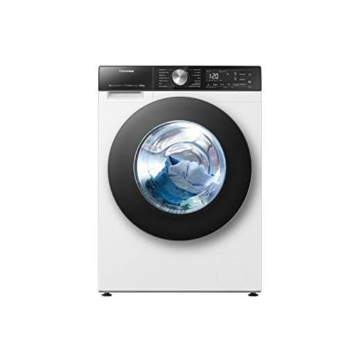 Hisense WF5S1045BW - Washing Machine with Steam, WiFi Connectivity, Front Load 10 kg, Washing Machine, 1400 RPM, Efficient Inverter Motor, Anti-Vibration System, XL Door, Large LED Display