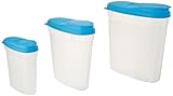 3Pc Plastic Kitchen Food Cereal Storage Container Set