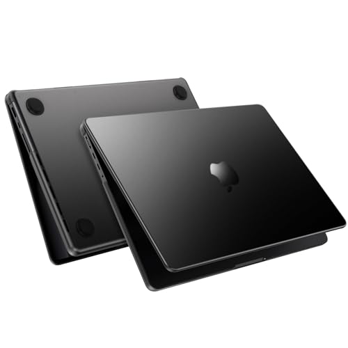 Image of EooCoo Case Compatible for MacBook Pro 14 inch M5 2026 2025-2021 M4 M3 M2 M1, A3427 A3426 A3434 A3112 A3185 A3401 A2918 A2992 A2779 A2442 Pro /Max, Ultra-Thin Translucent Hard Shell Cover - Matte Black
