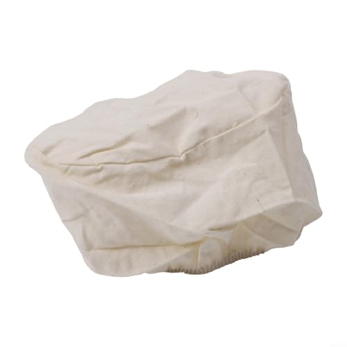 Funda de tela de fermentación de pan, bolsa redonda ovalada de algodón y lino con forro de ratán, herramienta transpirable para hornear casera para masa madre artesanal y masa de levadura (21 x 15 x 8