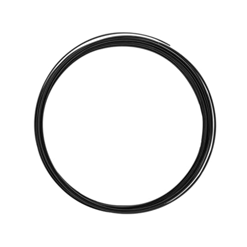 Vaessen Creative Fil Aluminium Plat 5 m x 1 mm x 3,5 mm - Fil Métallique Black (Noir) - Fil de Fer Souple pour Loisirs Créatifs, Perlage et Fabrication de...