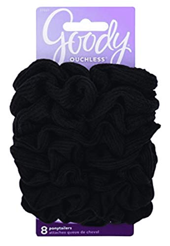 Goody #37027 Ouchless Scrunchies 8 Count Black (Pack of 3)