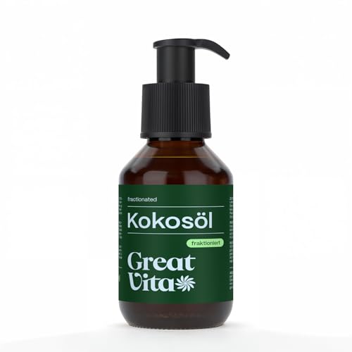 GreatVita Kokosöl fraktioniert, 1er Pack (1 x 100 ml) in Glasflasche inkl. Pumper