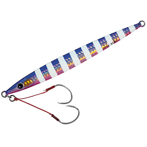 Major Craft XRJ-80#9 Cross Slide Jig, Heavy Metal, 2.8 oz (80 g), Zebra Blue Pink