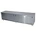 Advance Tabco CB-SS-3610M 36" x 120" 14 Gauge Work Table with Cabinet Base and Mid Shelf
