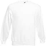 80% algodón, 20% poliéster. Fruit of the Loom 62-202-0 Sudadera, Blanco, Medium para Hombre
