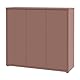 Forte Alice Springs Schuhschrank 100 110, moderner Flurschrank mit 3 Türen und 8 Einlegeböden, Holzwerkstoff, Terrakotta, 109,2 cm breit x 99,1 cm hoch x 34,9 cm tief
