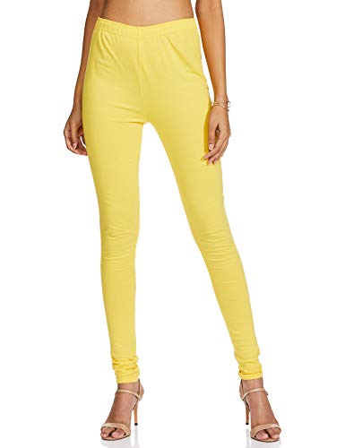 Image of BIBA Womens Coated Leggings (Yellow Large)
