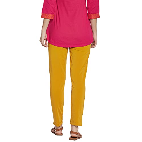 Image of GO COLORS Soft Cotton Stretch Kurti Pants Full Length for Women| Breathable, Mid Rise