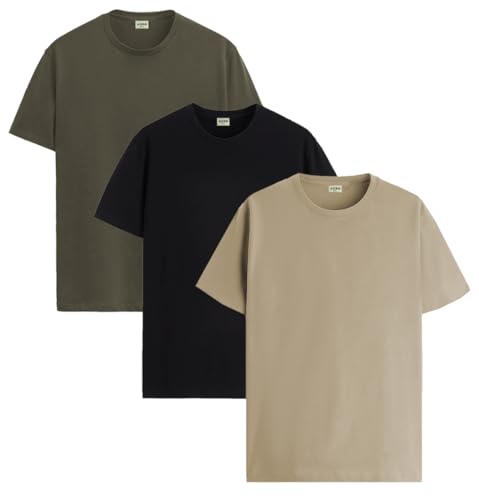 Image of ADRO T Shirts Pack of 3 Mens Tshirts Cotton T Shirts for Men Pack of 3 T Shirts Regular fit Tshirts Combo T Shirts Solid Tshirt for Men
