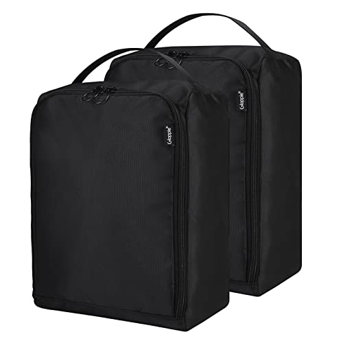Gloppie Bolsa para Zapatos Juego de 2 Bolsas de Almacenamiento con Ventana Transparente Organizador de Zapatos Bolsa de Viaje, Negro