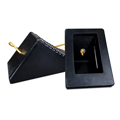 Hoxwell Rubber Wheel Chock With Rope Set Of 4Pcs, Heavy Duty Rv Tire Chocks For Travel Trailers, Camper, Small Airplant, Cars, Motorcycle And Truck 4 Packs, 8" Length X 5" Width X 4" Height #TOP2