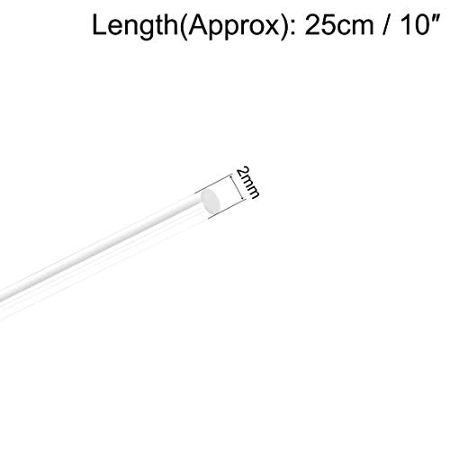 Image of uxcell Acrylic Round Rod,2mm 5 /64 inch Dia 10 inch Length,Transparent Clear Plastic Round Rod,Solid PMMA Bar 2pcs