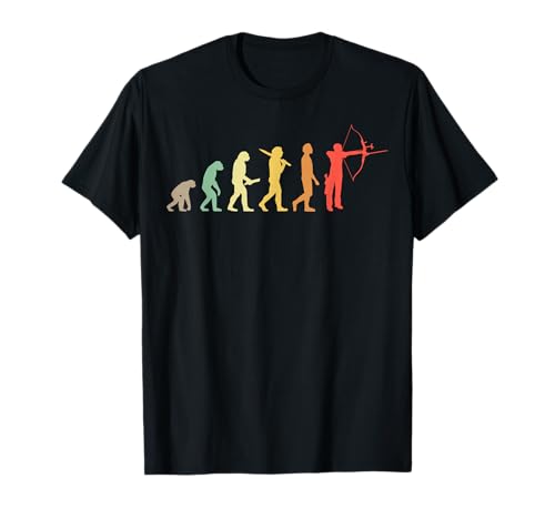 Bogenschütze Geschenkideen Retro Evolution Bogenschützen T-Shirt, Herren, Schwarz, S, Klassische Passform, Kurzarm, Crew-Ausschnitt