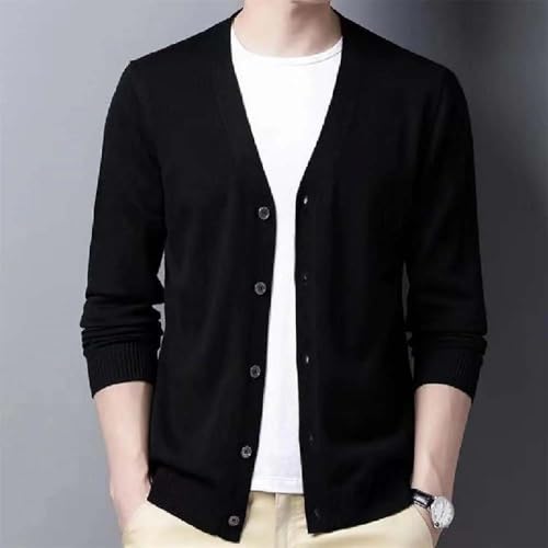 Men V Neck Button Cardigan Sweater Knitwear Winter Long Sleeve Casual Fit Pullover2