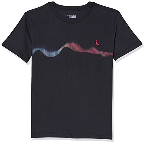Camiseta Mini Estampada Ondulado Degrade, Reserva Mini, Menino, Preto, 08