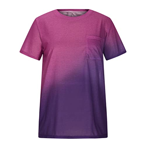 Blusa feminina de algodão com estampa tie dye e estampa tie dye para outono e verão, Roxa, GG