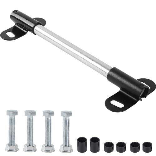 AR-PRO (1-Set) Heavy-Duty Wheelbarrow Axle Bracket Set - 10 x 0.63 Wheelbarrow Axle Shaft and 2.1 x 3.3 Brackets - Compatible with 5/8 Hole Wheelbarrow Axles - Includes Bolts Nuts Nylon Spacers