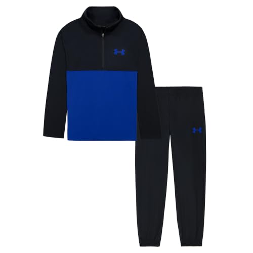 Image of Under Armour Boys' Quarter Zip Pullover Top and Pants Set, Lightweight & Relaxed Fit