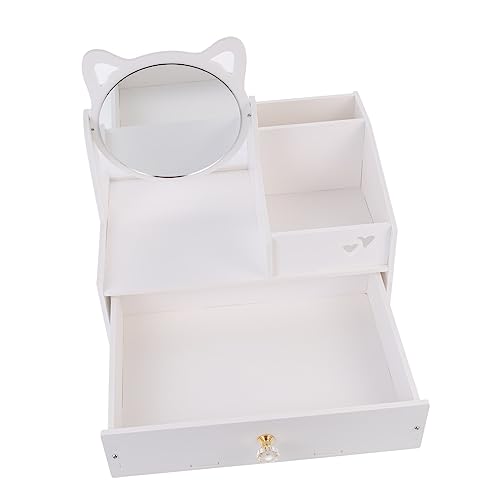 Organisateur de bureau avec miroir pour résoudre le désordre des cosmétiques