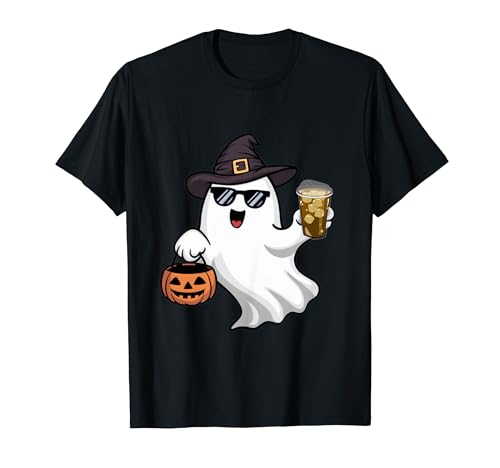 Funny Halloween Ghost - Iced Coffee Lover Design Camiseta