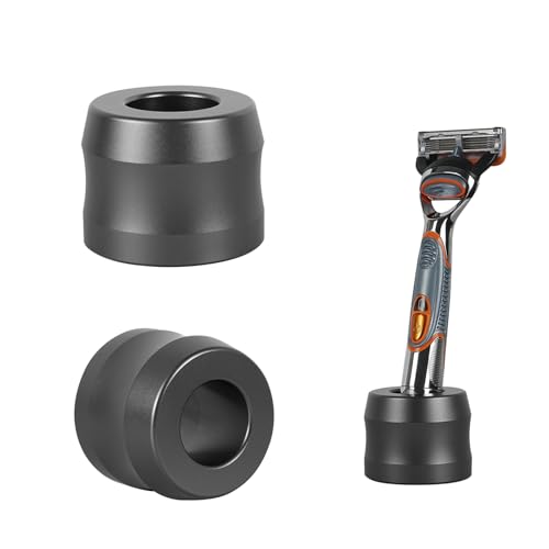 Linkidea Lot de 2 supports de rasoir en alliage d'aluminium, diamètre d'ouverture de 22 mm, support de rasage pour homme pour comptoirs de salle de bain,...