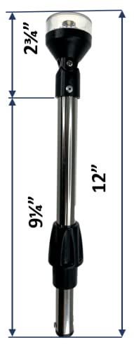 Pactrade Marine Boat Nature White LED All Round Navigation Pole 10-30V 1W 2NM CE RoHS SS Approved IP:65 120LM Locking Collar Plug-In Light (12