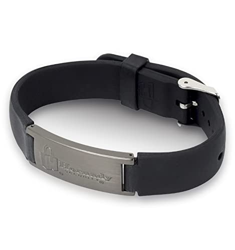 Hornady Rapid Safe Adjustable Wristband, 98166 - Provides Fast, Touch Free Entry to Rapid Safes in Emergencies - Includes Stylish Metal Bezel Logo, Silicone Band & RFID Chip