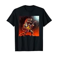 T Rex Rocker Funny Dinosaur Plays Guitar Rockstar Guitarist T-Shirt