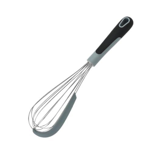 コンパクトエッグ泡立て器ベーキング用品 手持ちステンレススチールエッグビーター シリコンスクレーパーミキサー ホームクリームケーキ泡立て器 便利なハンドウィスク(Rosso)