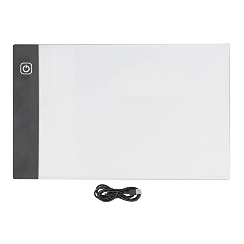 Lavagna da Disegno a LED Regolabile, Pannello Luminoso per Tracciamento A5 con Cavo USB, 3 Livelli di luminosità, per Stencil, Animazione 2D, Calligrafia